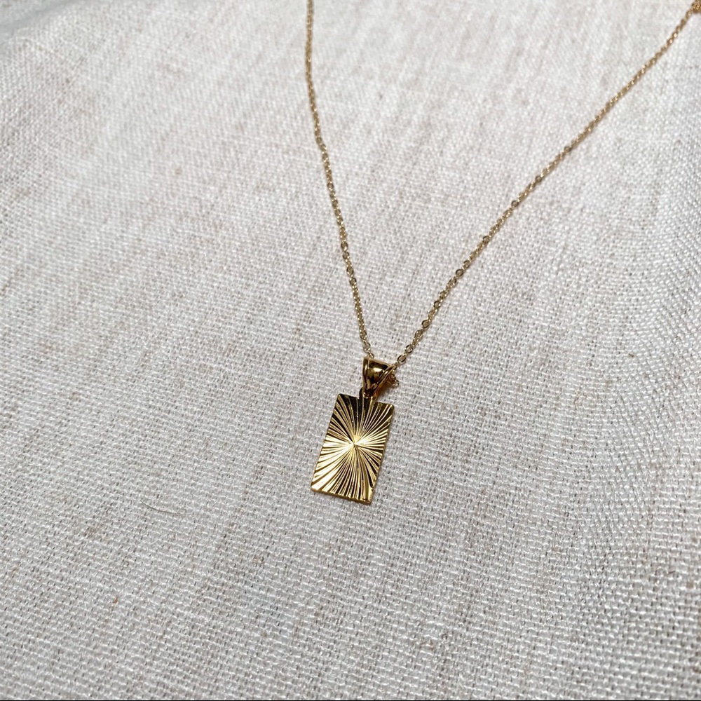 gold bar pendant - gold filled